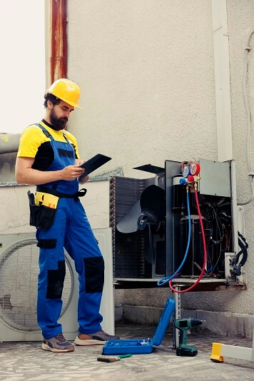 Zynex expert inspecting Heating System
